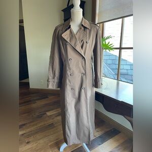 Vintage London Fog Maincoats Light Brown Double Breasted Trench Coat size 14 reg